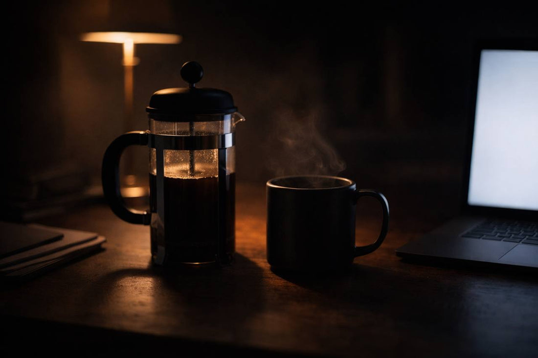 The Night Owl — bold dark roast coffee blend by Coffee for Humans, late night French press