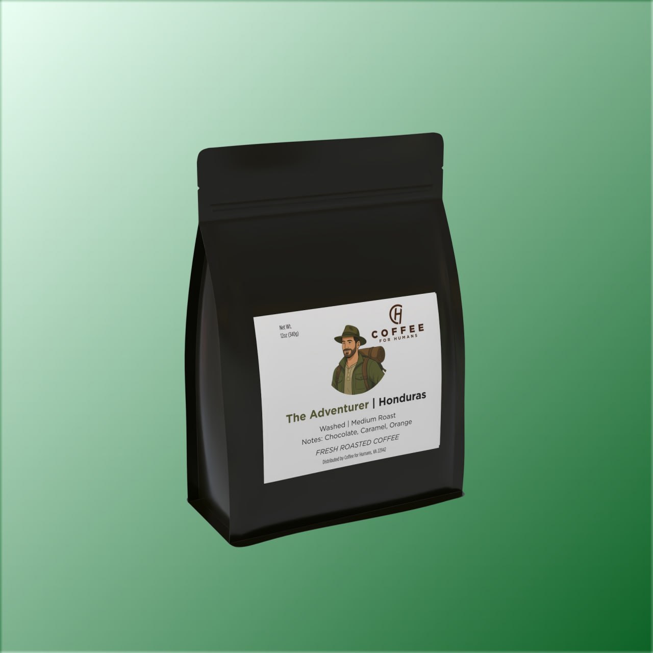 The Adventurer Honduras medium roast 12oz coffee bag by Coffee for Humans